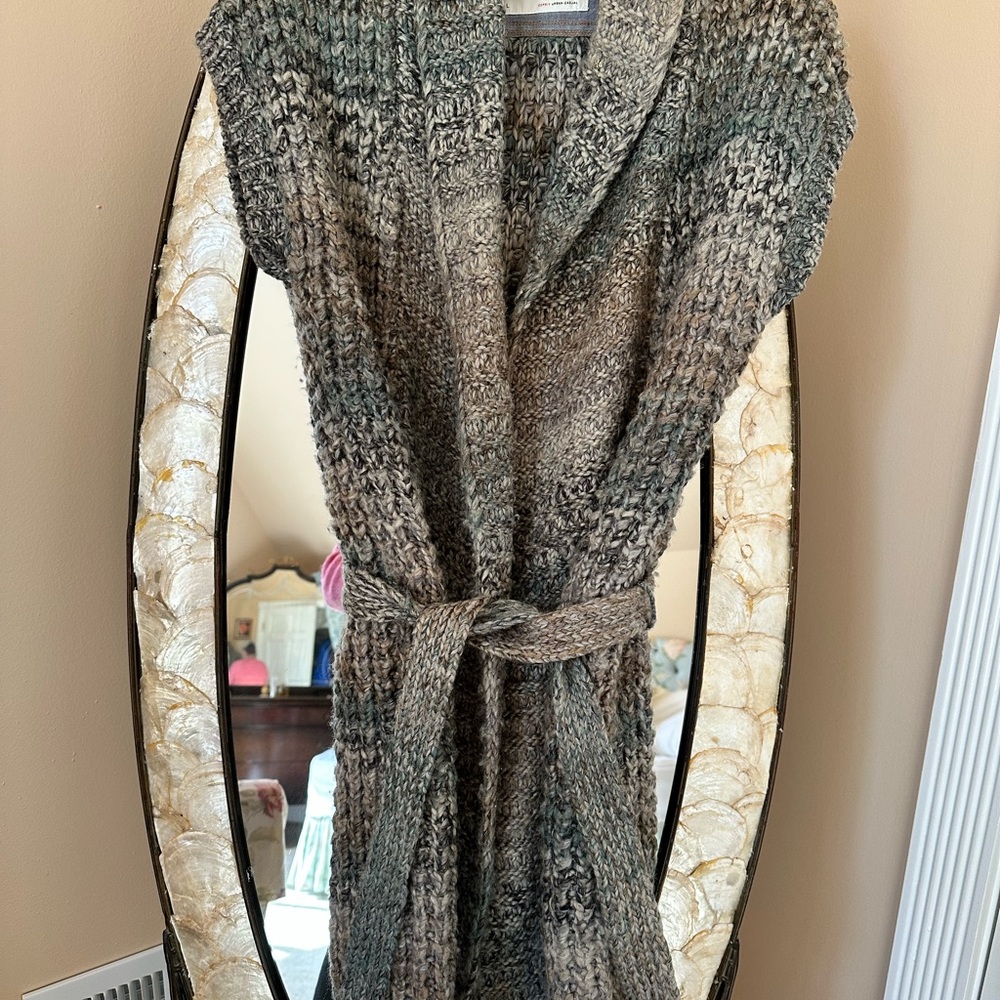Esprit Gray and Brown Knit Cardigan